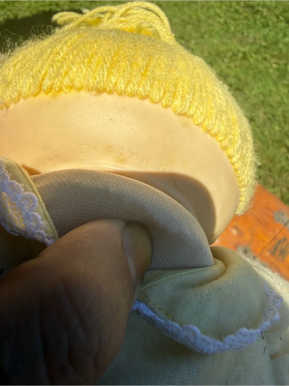 Yellow Cabbage Patch 1984 Style Doll with Yarn Hair